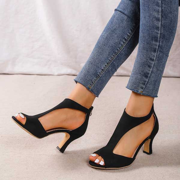 Women's Stylish T-Strap Sandals | Low Block Heels