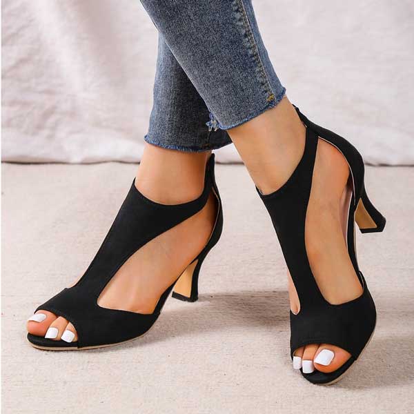 Women's Stylish T-Strap Sandals | Low Block Heels
