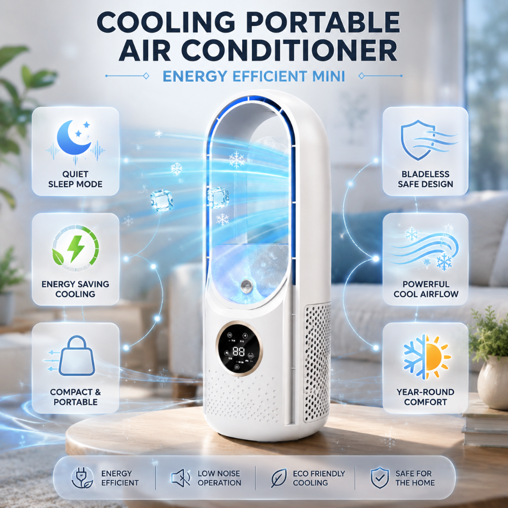 Portable Bladeless Air Conditioner Cooling Fan