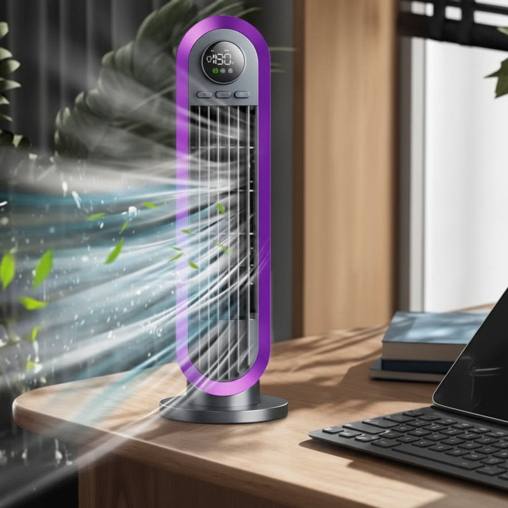 Silent Adjustable Portable Bladeless Oscillating Tower Fan