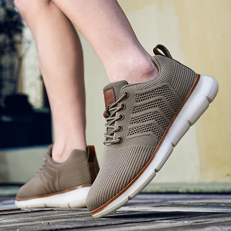 Men's Knit Casual Walking Sneakers | Low-Top