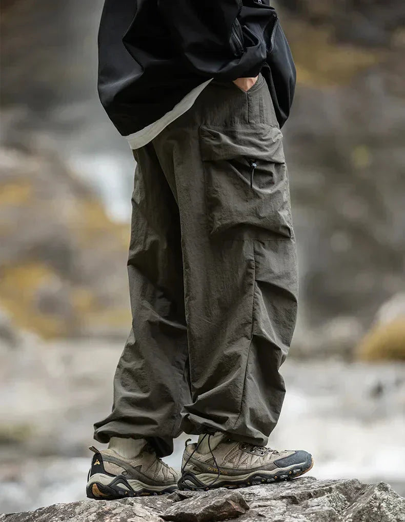 Men's Baggy Outdoor Cargo Pants | Multi-Pocket