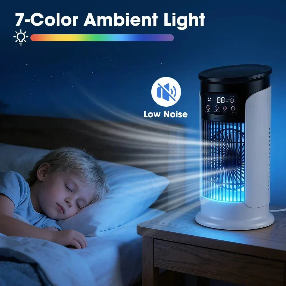Multi-Functional 3-in-1 Portable Air Cooler with Humidifier and LED Night Light