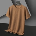 Men's Waffle Knit Casual Crew Neck T-Shirt | Short Sleeve