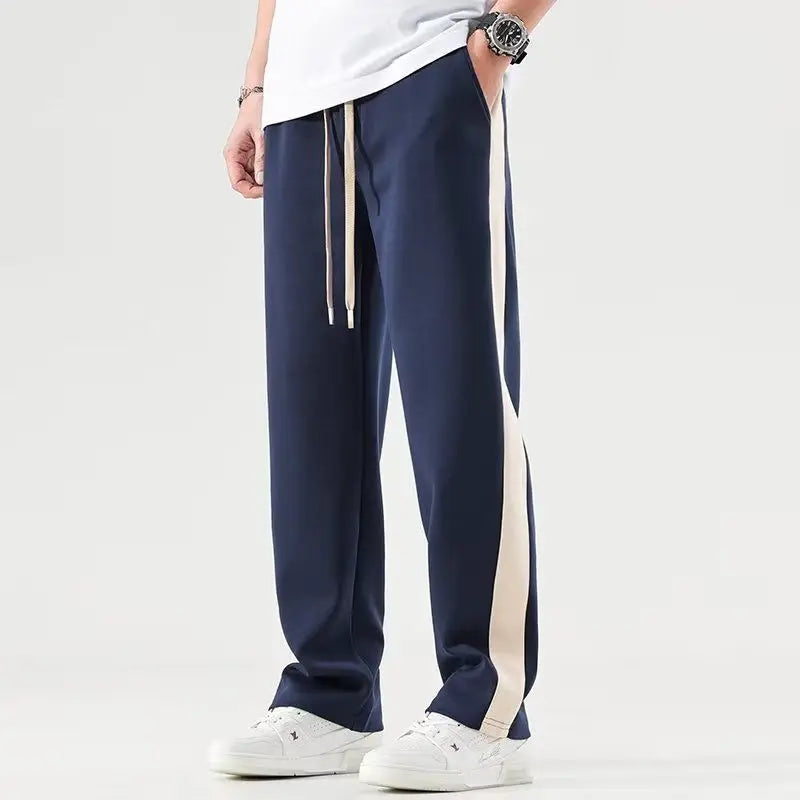 Men's Relaxed Fit Track Pants | with Contrast Side Stripe