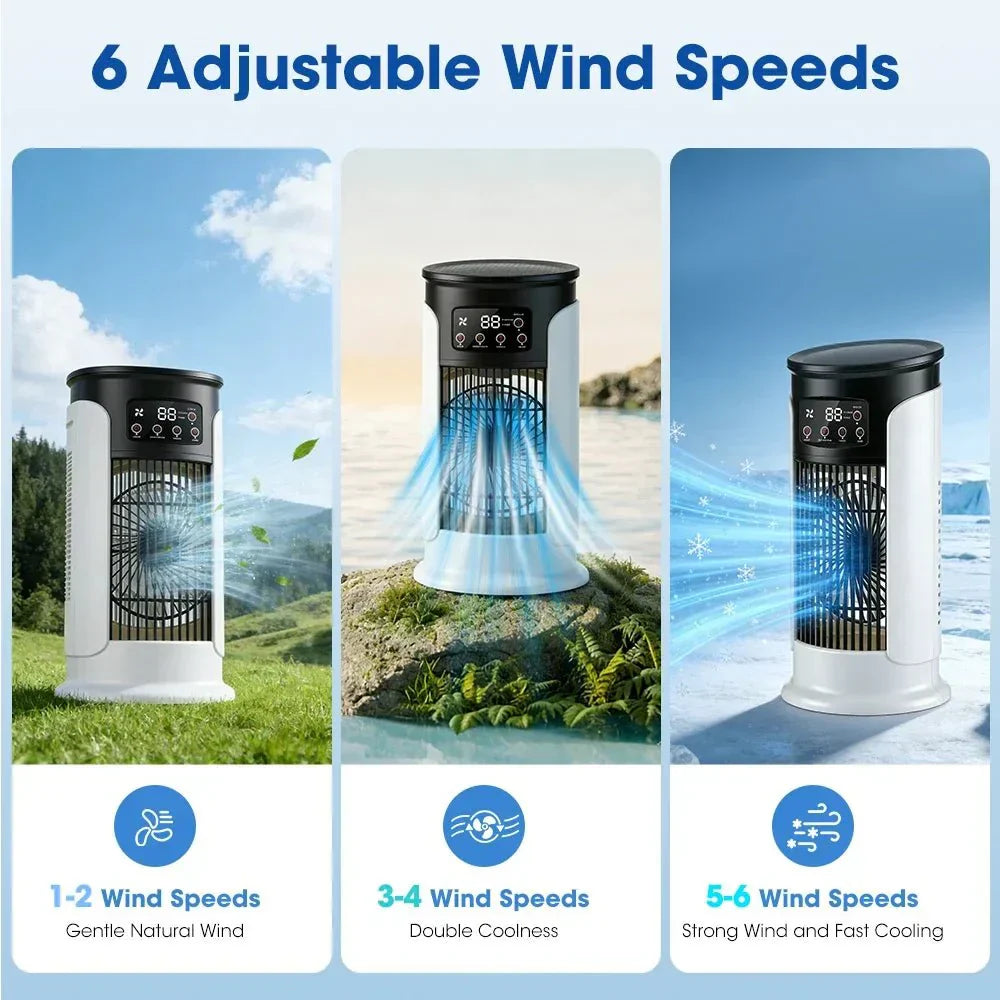 Multi-Functional 3-in-1 Portable Air Cooler with Humidifier and LED Night Light