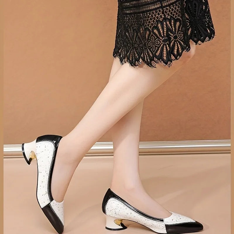 Women's Slip-On Pointed Toe Pumps | Block Heel