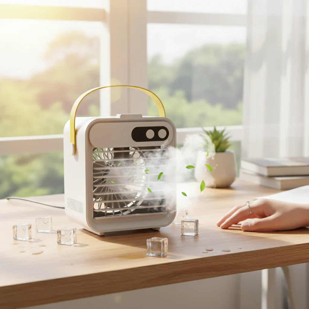 Portable Mini Air Conditioner with Mist Humidifier and Cooling Fan