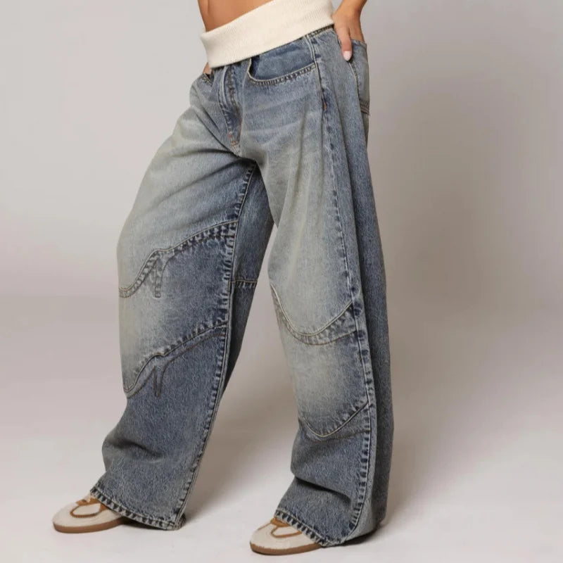 Women's Low Rise Wide Leg Baggy Jeans
