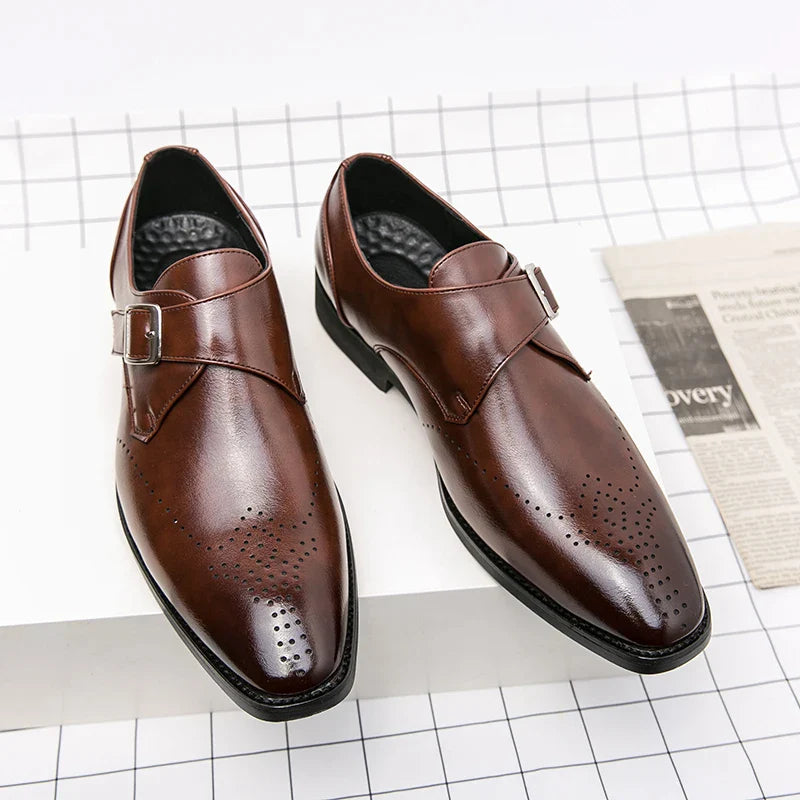 Men's Monk Strap Formal Oxford Shoes | Brogue Toe