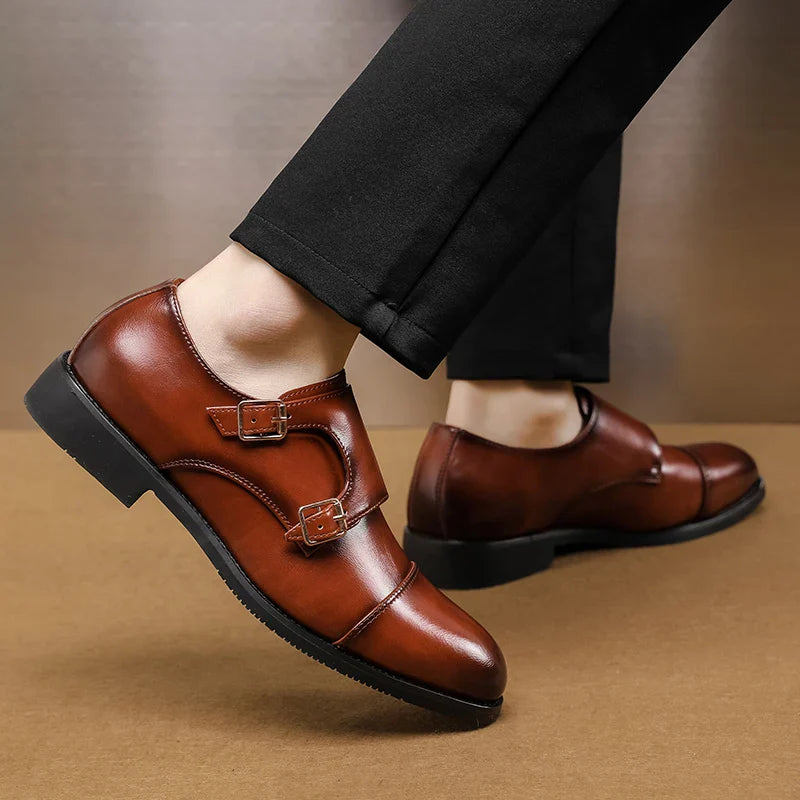 Men's Double Monk Strap Formal Shoes | Cap Toe