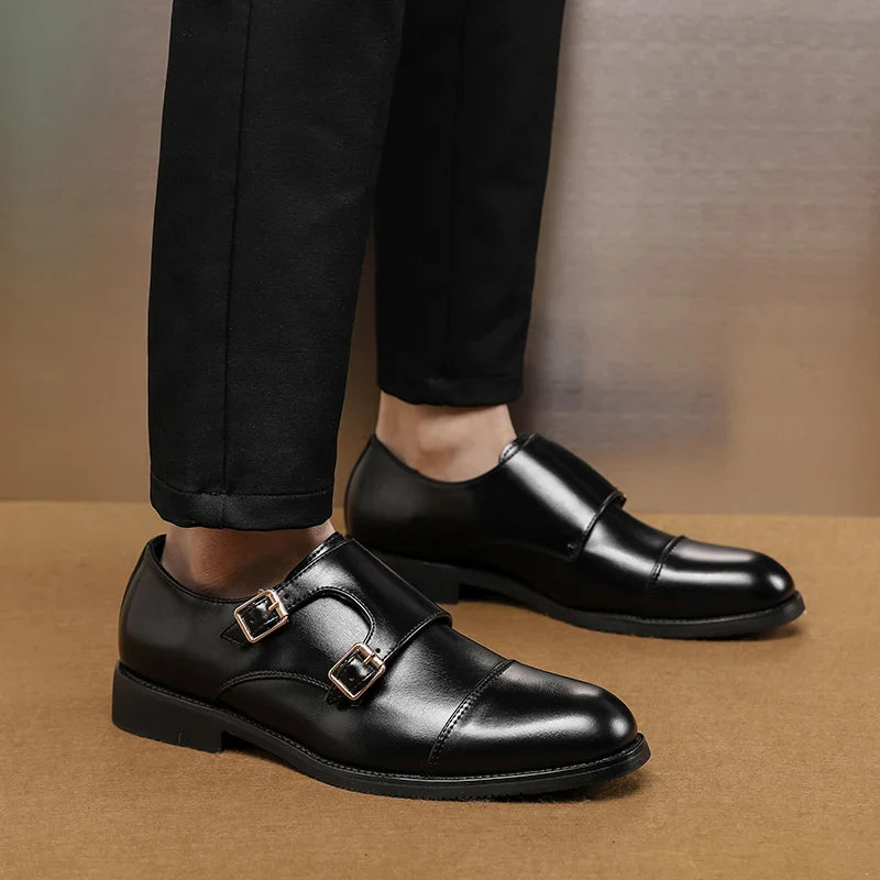 Men's Double Monk Strap Formal Shoes | Cap Toe