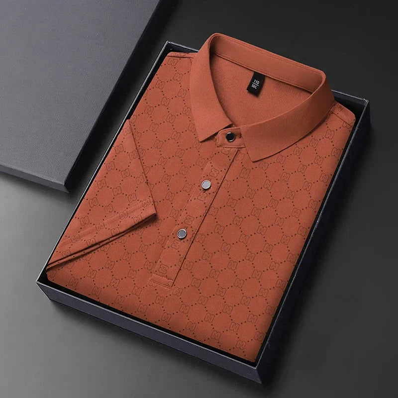 Men's Business Casual Collared Polo Shirt | Short Sleeve