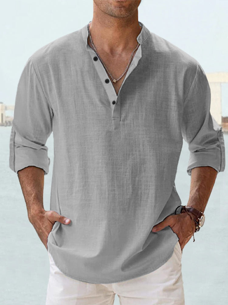 Men's Casual Henley Shirt | Long Sleeve