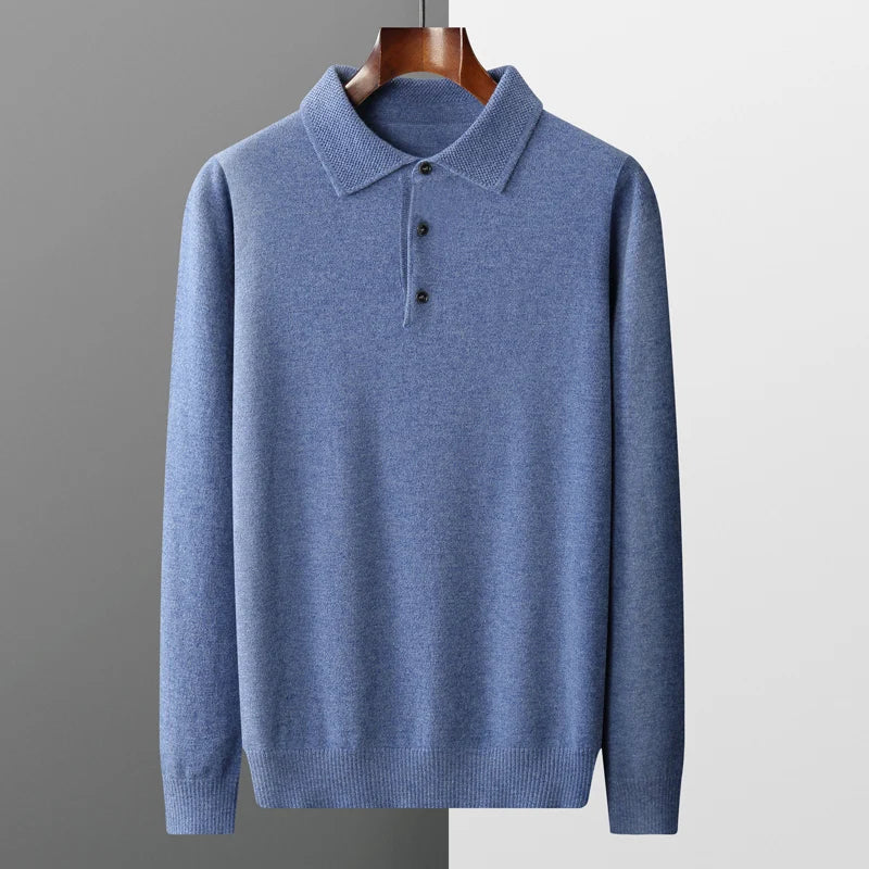 Men's Long Sleeve Knit Polo Sweater | Smart-Casual