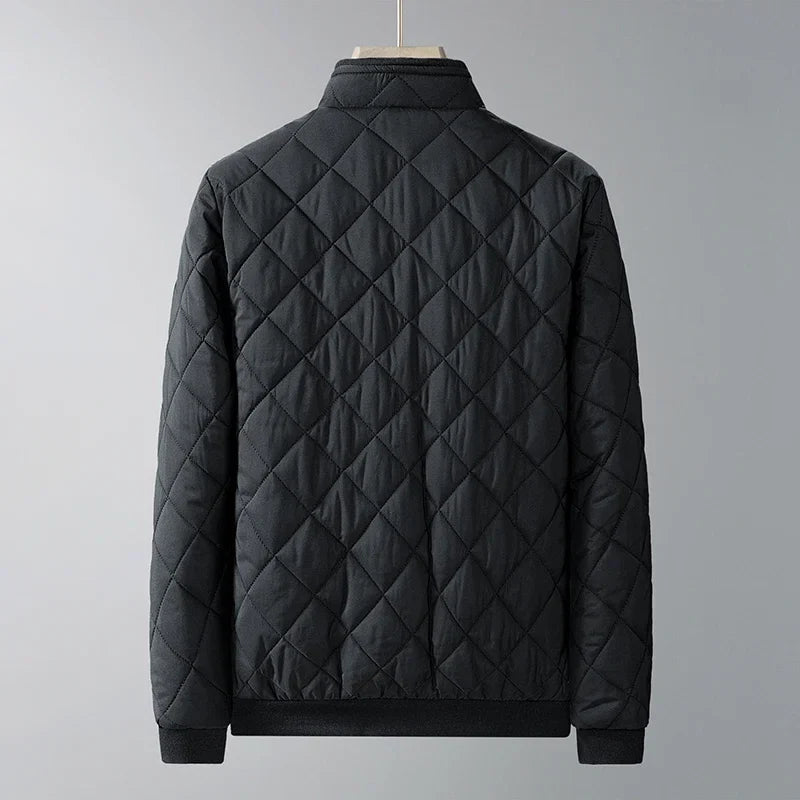 Men's Winter Warm Quilted Bomber Jacket | with Zip Pockets