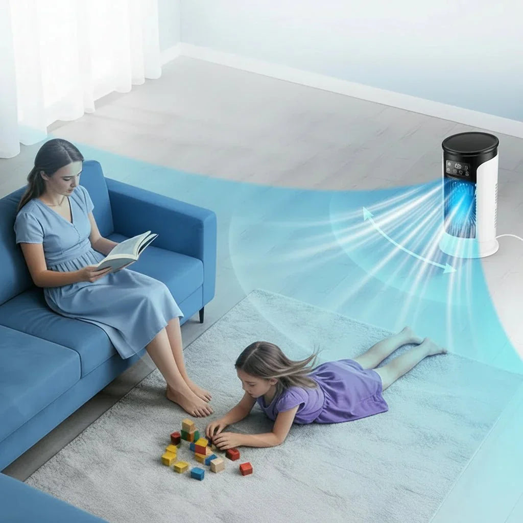 Multi-Functional 3-in-1 Portable Air Cooler with Humidifier and LED Night Light