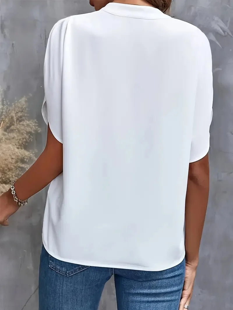 Casual Women's V-Neck Short Sleeve Blouse