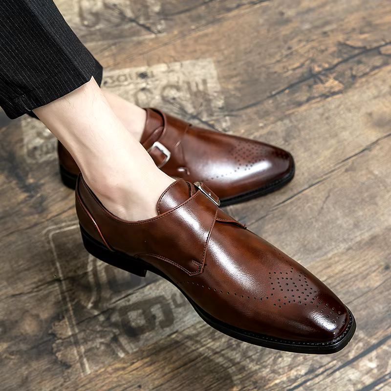 Men's Monk Strap Formal Oxford Shoes | Brogue Toe