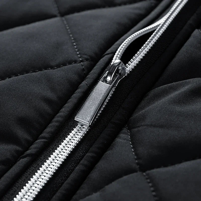 Men's Winter Warm Quilted Bomber Jacket | with Zip Pockets