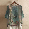 Women's Vintage Casual Crewneck Blouse | Loose Fit