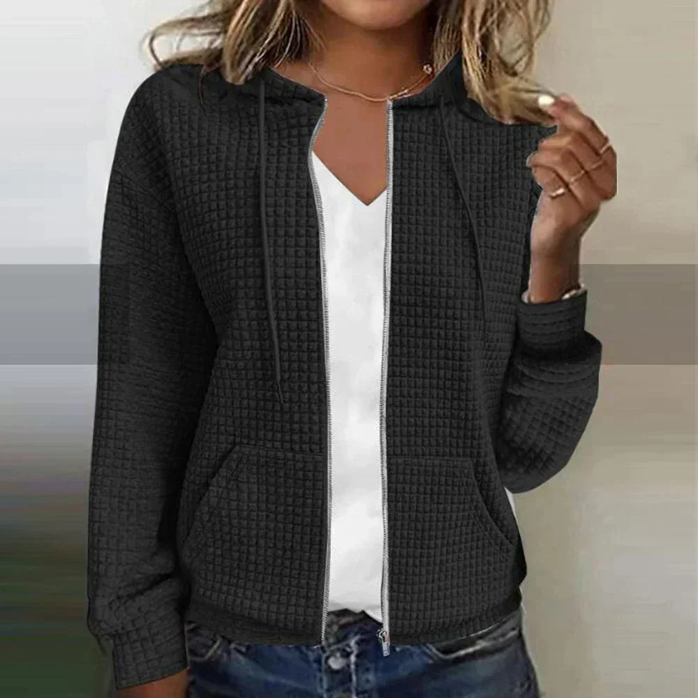 Women's Casual Full-Zip Hooded Transitional Jacket