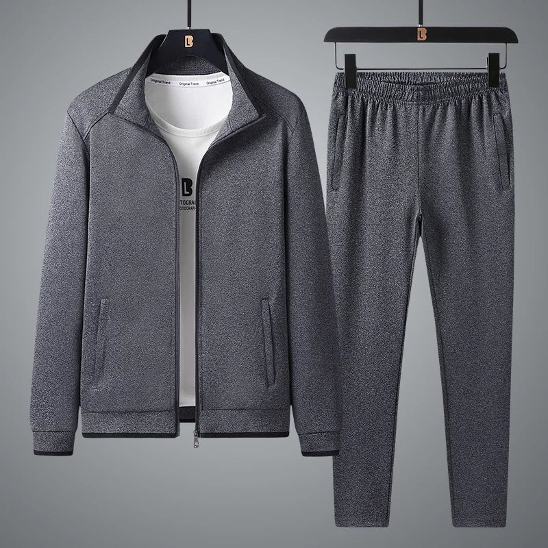 Men's 2-Piece Athletic Tracksuit Set | Zip-Up Jacket and Jogger Pants