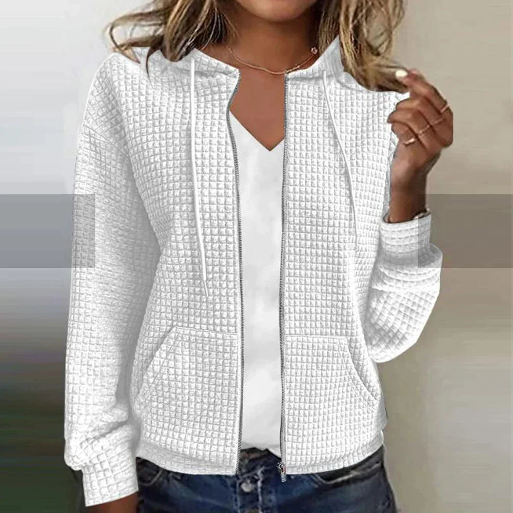 Women's Casual Full-Zip Hooded Transitional Jacket