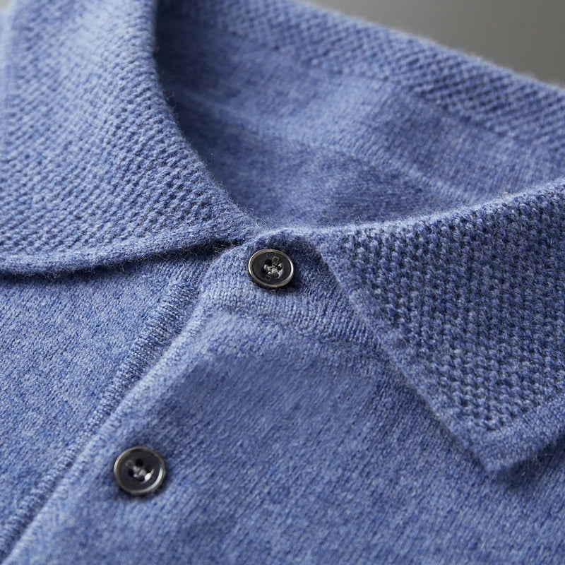 Men's Long Sleeve Knit Polo Sweater | Smart-Casual