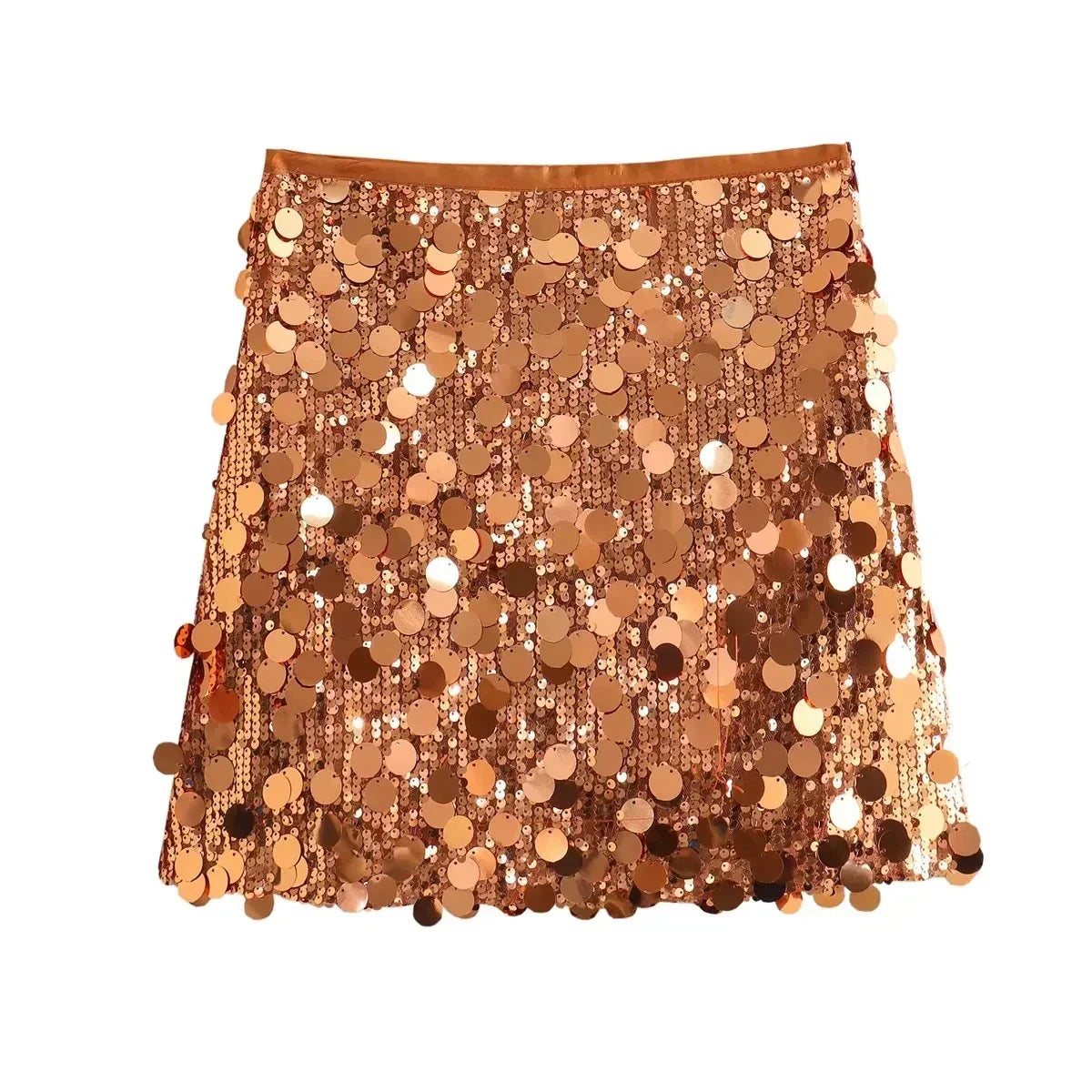 Glittery High-Waisted Mini Skirt for Women