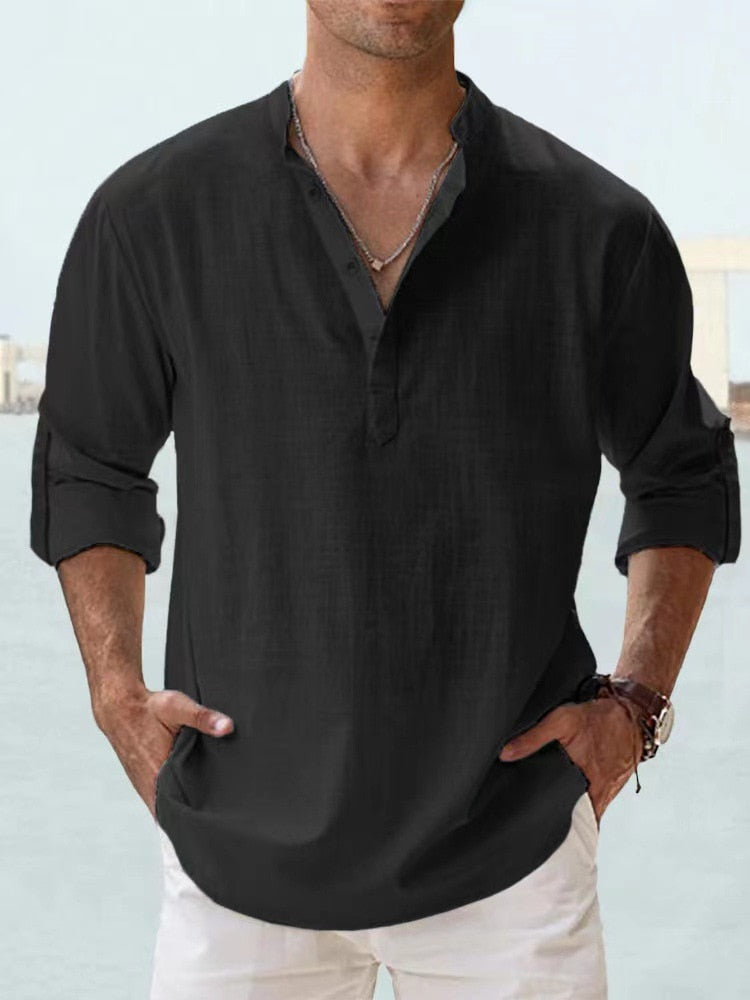 Men's Casual Henley Shirt | Long Sleeve