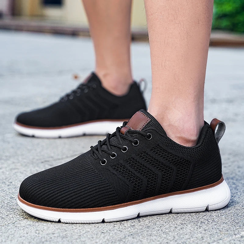 Men's Knit Casual Walking Sneakers | Low-Top