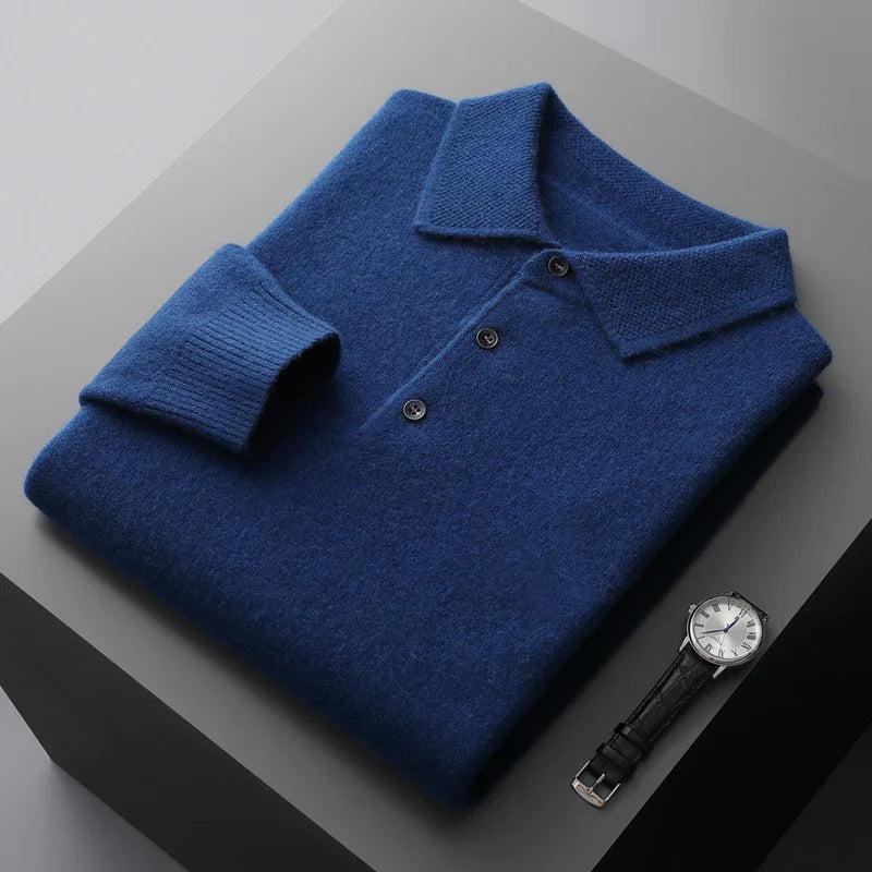 Men's Long Sleeve Knit Polo Sweater | Smart-Casual