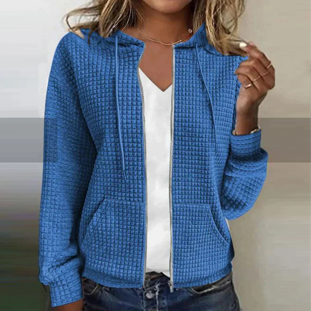Women's Casual Full-Zip Hooded Transitional Jacket