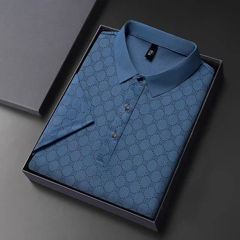 Men's Business Casual Collared Polo Shirt | Short Sleeve