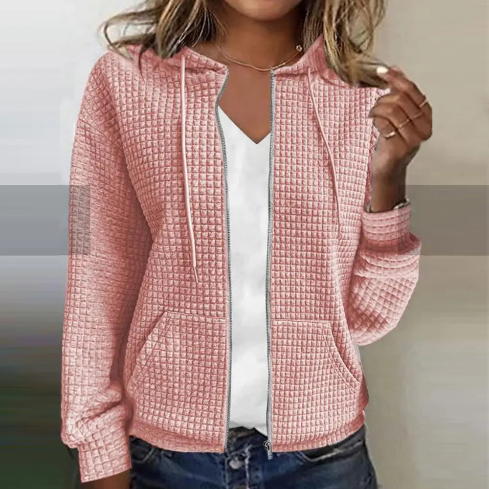 Women's Casual Full-Zip Hooded Transitional Jacket