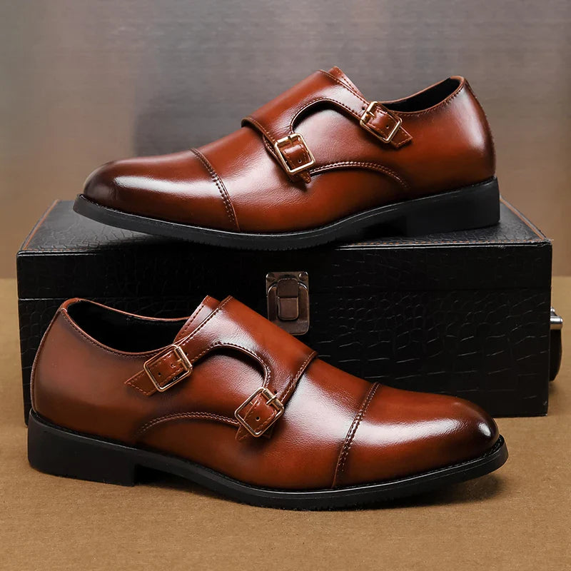 Men's Double Monk Strap Formal Shoes | Cap Toe