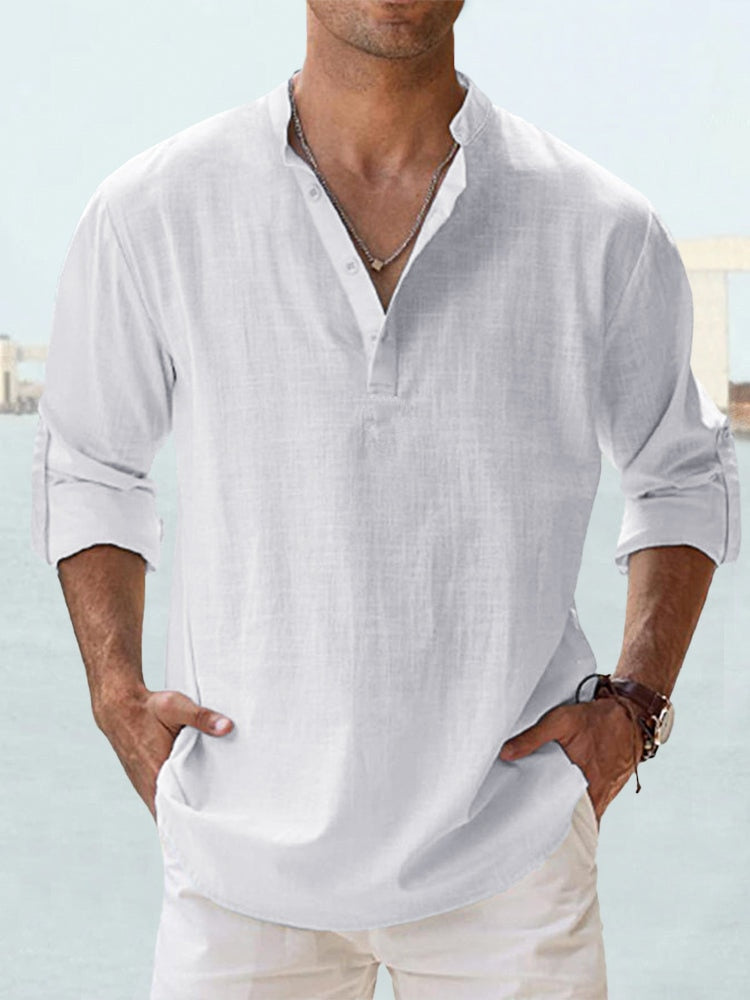 Men's Casual Henley Shirt | Long Sleeve