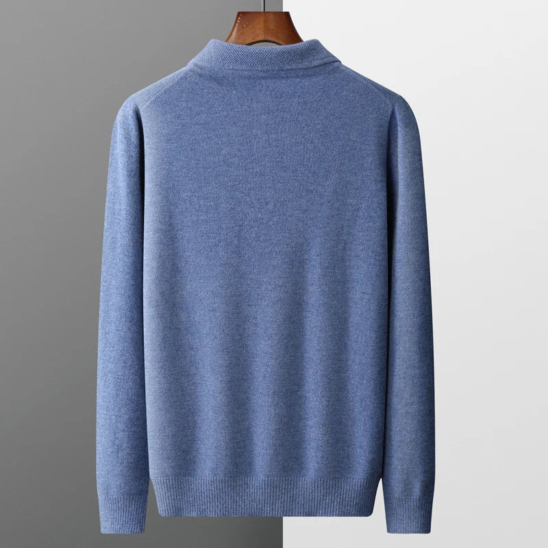 Men's Long Sleeve Knit Polo Sweater | Smart-Casual