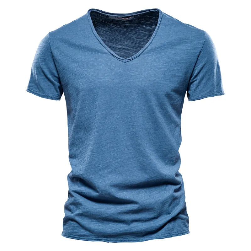 Men’s Casual V-Neck Slim Fit T-Shirt | Short Sleeve