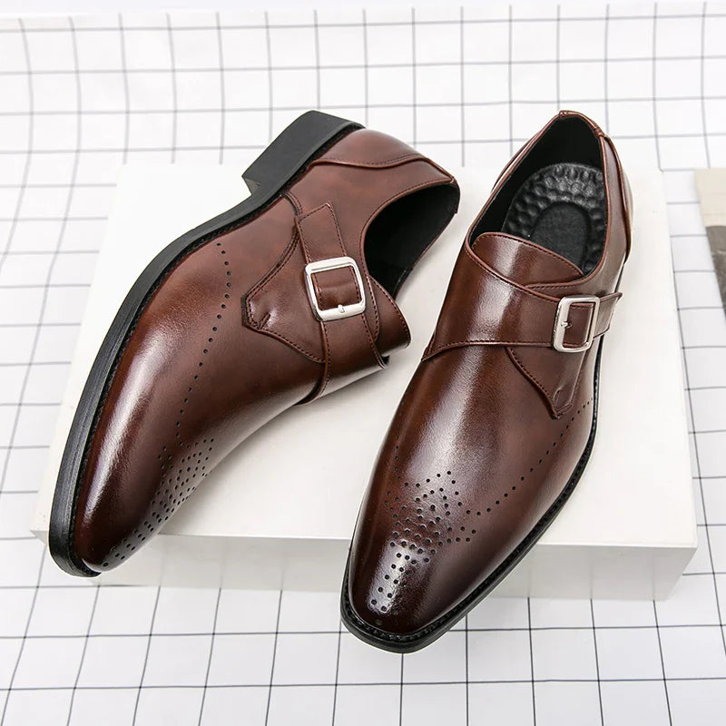 Men's Monk Strap Formal Oxford Shoes | Brogue Toe