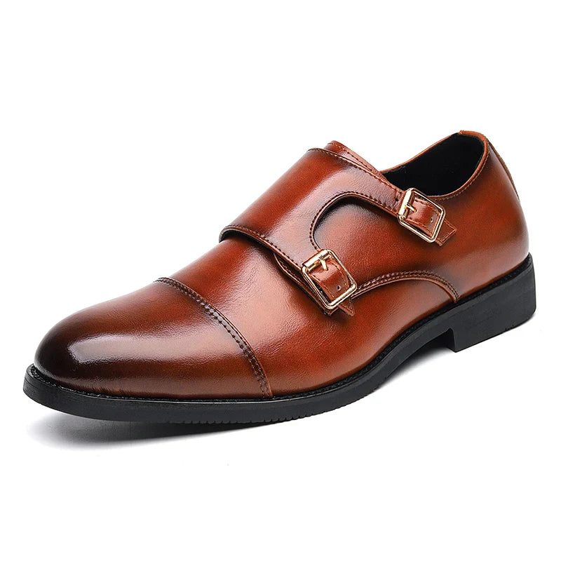 Men's Double Monk Strap Formal Shoes | Cap Toe