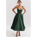 Women's Midi Evening Dress with Heart-Shaped Neckline