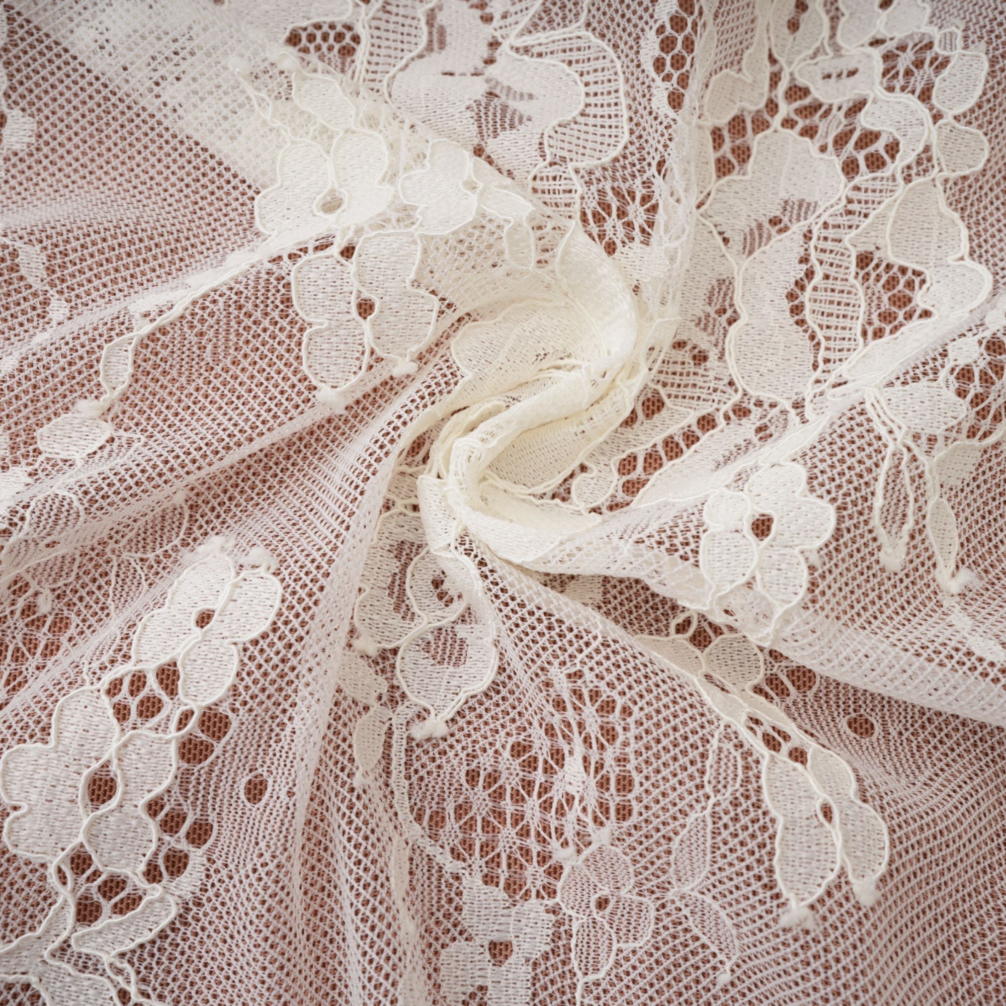 Ivory Lace Maxi Dress with Sheer Sleeves for Women - Giada