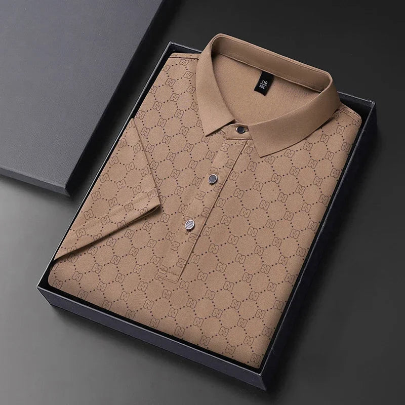 Men's Business Casual Collared Polo Shirt | Short Sleeve