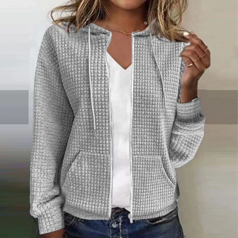Women's Casual Full-Zip Hooded Transitional Jacket