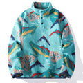 Men's Cozy Abstract Print Outdoor Jacket | Stand-Up Collar