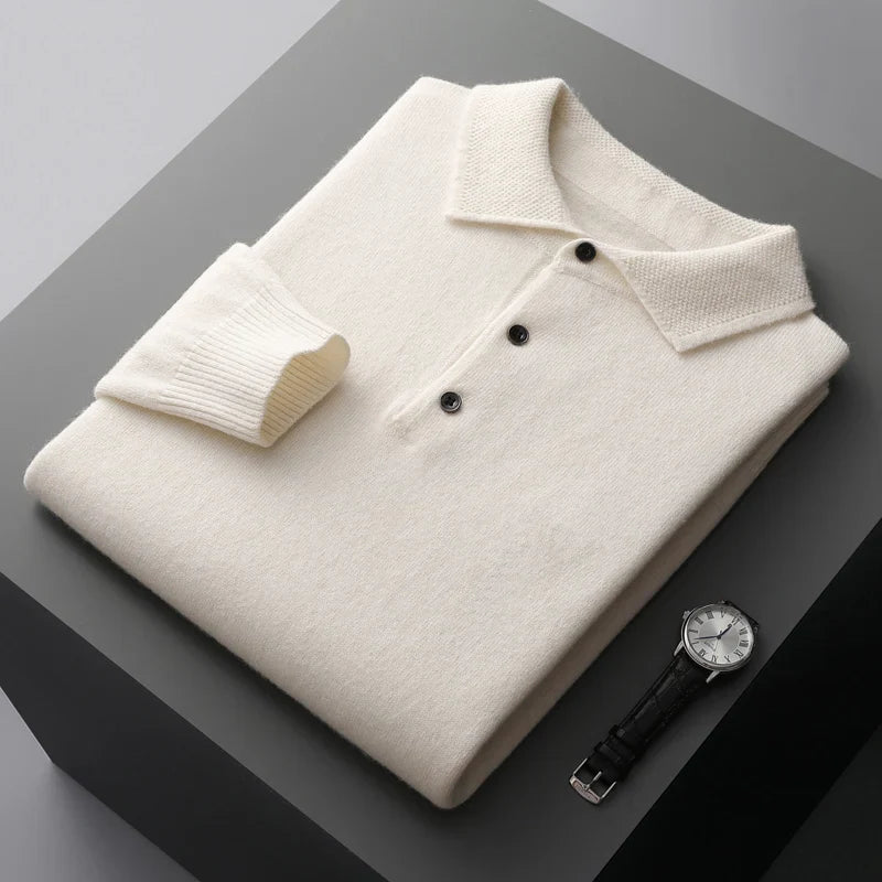 Men's Long Sleeve Knit Polo Sweater | Smart-Casual