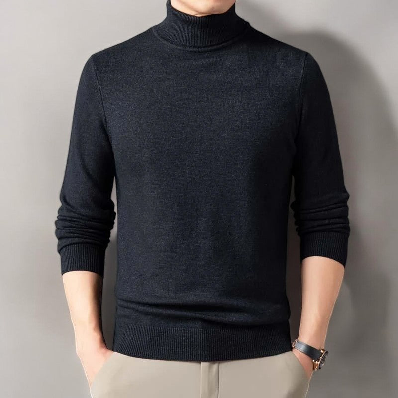 Men's Winter Knit Turtleneck Sweater | Long Sleeve