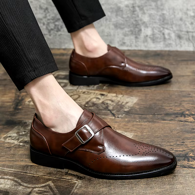 Men's Monk Strap Formal Oxford Shoes | Brogue Toe
